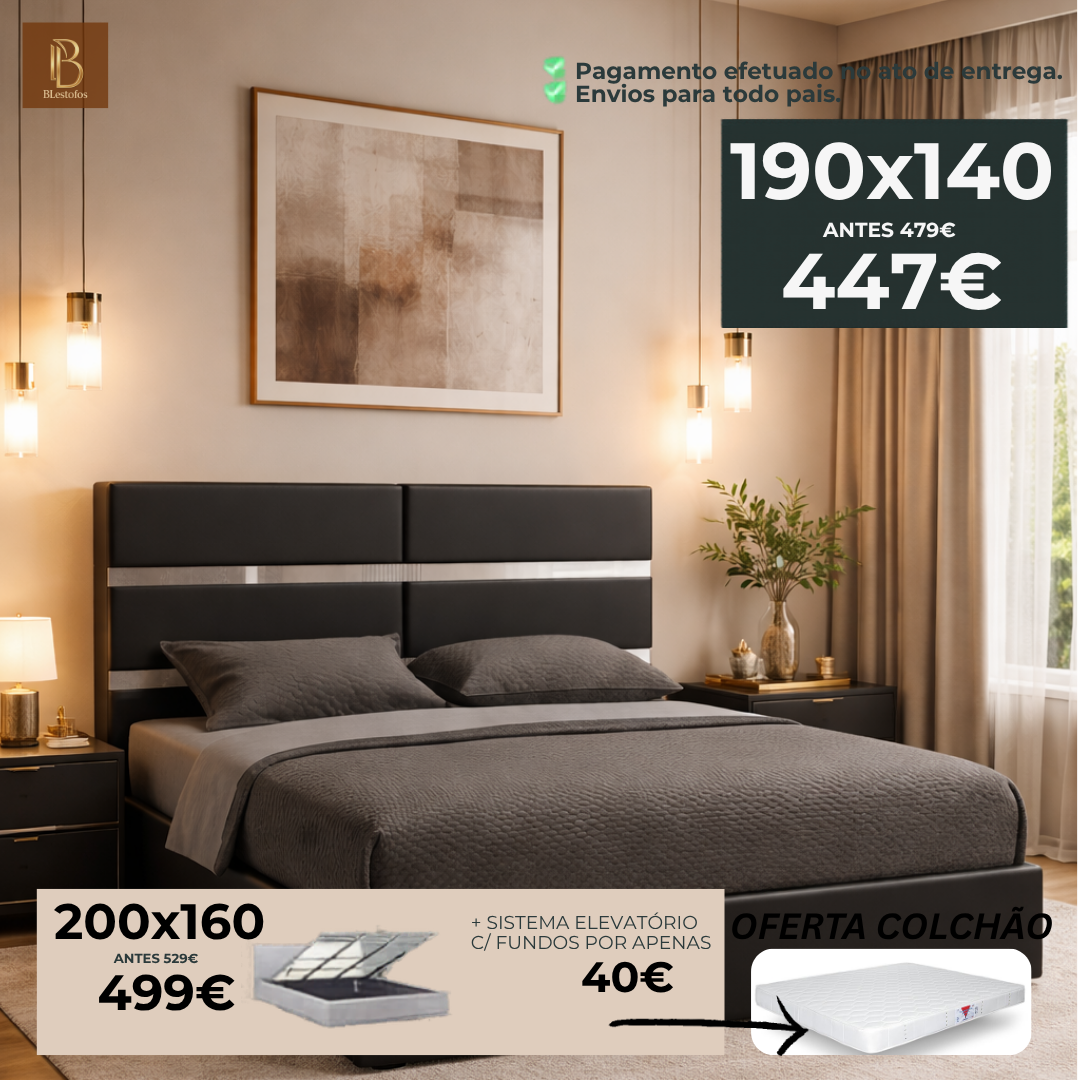 PROMOÇÃO Cama Estofada Moscou